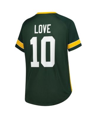 Women's Jordan Love Green Bay Packers Plus Size Name Number Lace-Up T-Shirt