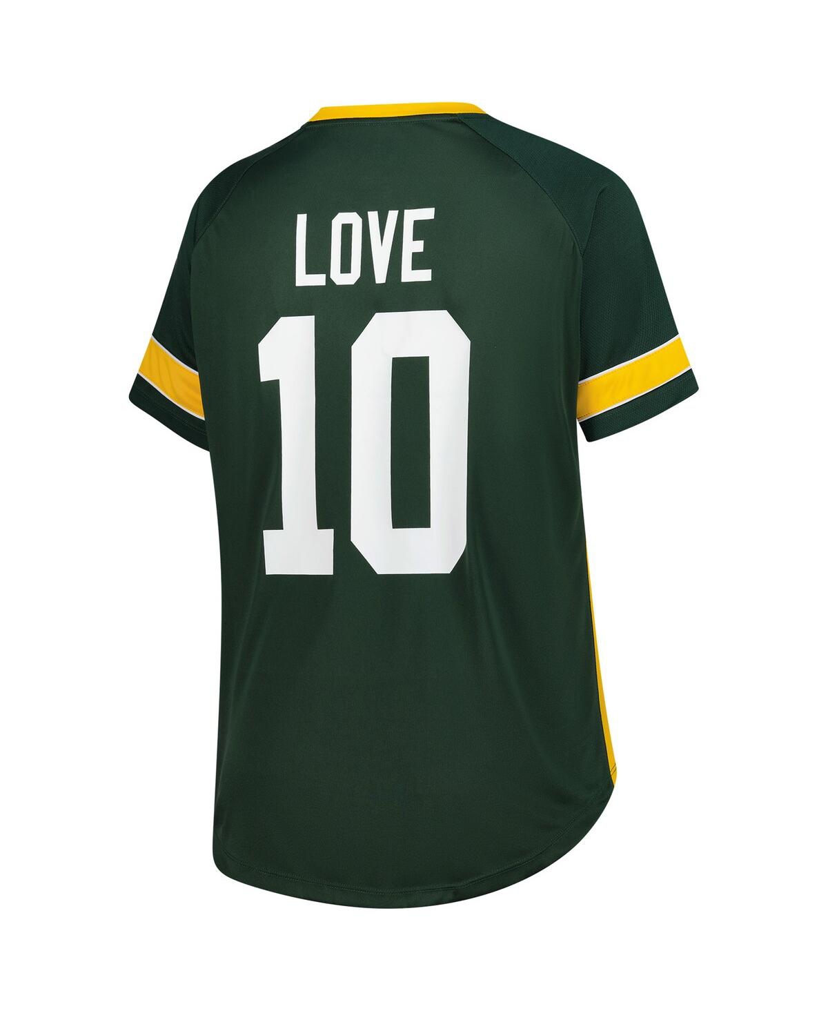 Fanatics Women's Jordan Love Green Bay Packers Plus Size Name Number Lace-up T-shirt In Green