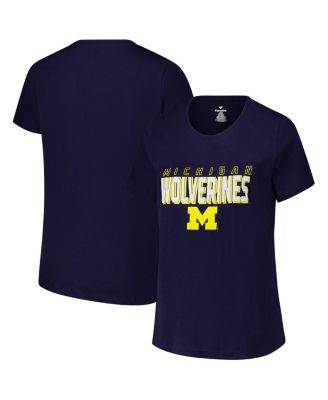 Fanatics - Women's Navy Michigan Wolverines Plus Size Lean Scoop Neck T-Shirt