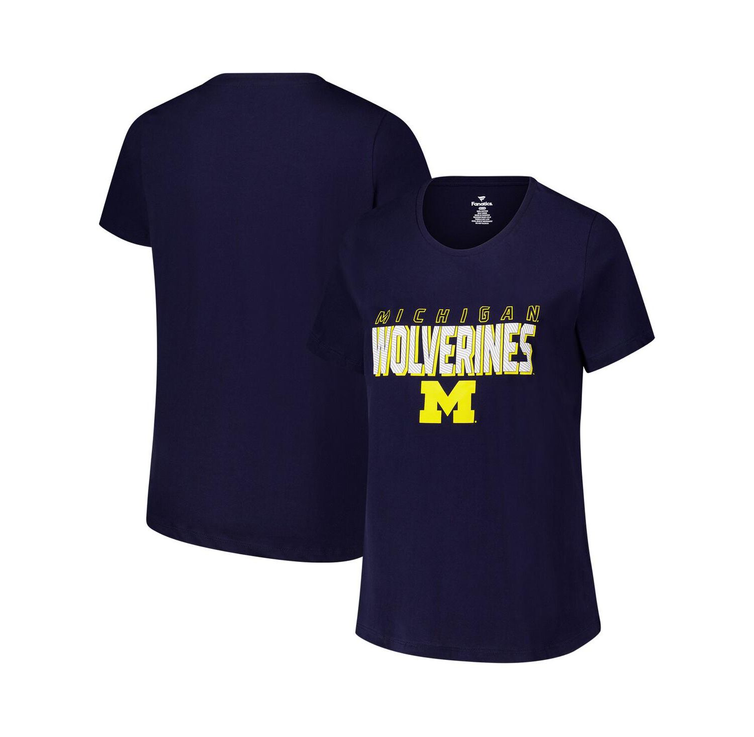 Women's Navy Michigan Wolverines Plus Size Lean Scoop Neck T-Shirt