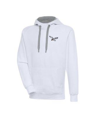 Men's White Philadelphia Eagles Throwback Logo Victory Pullover Hoodie