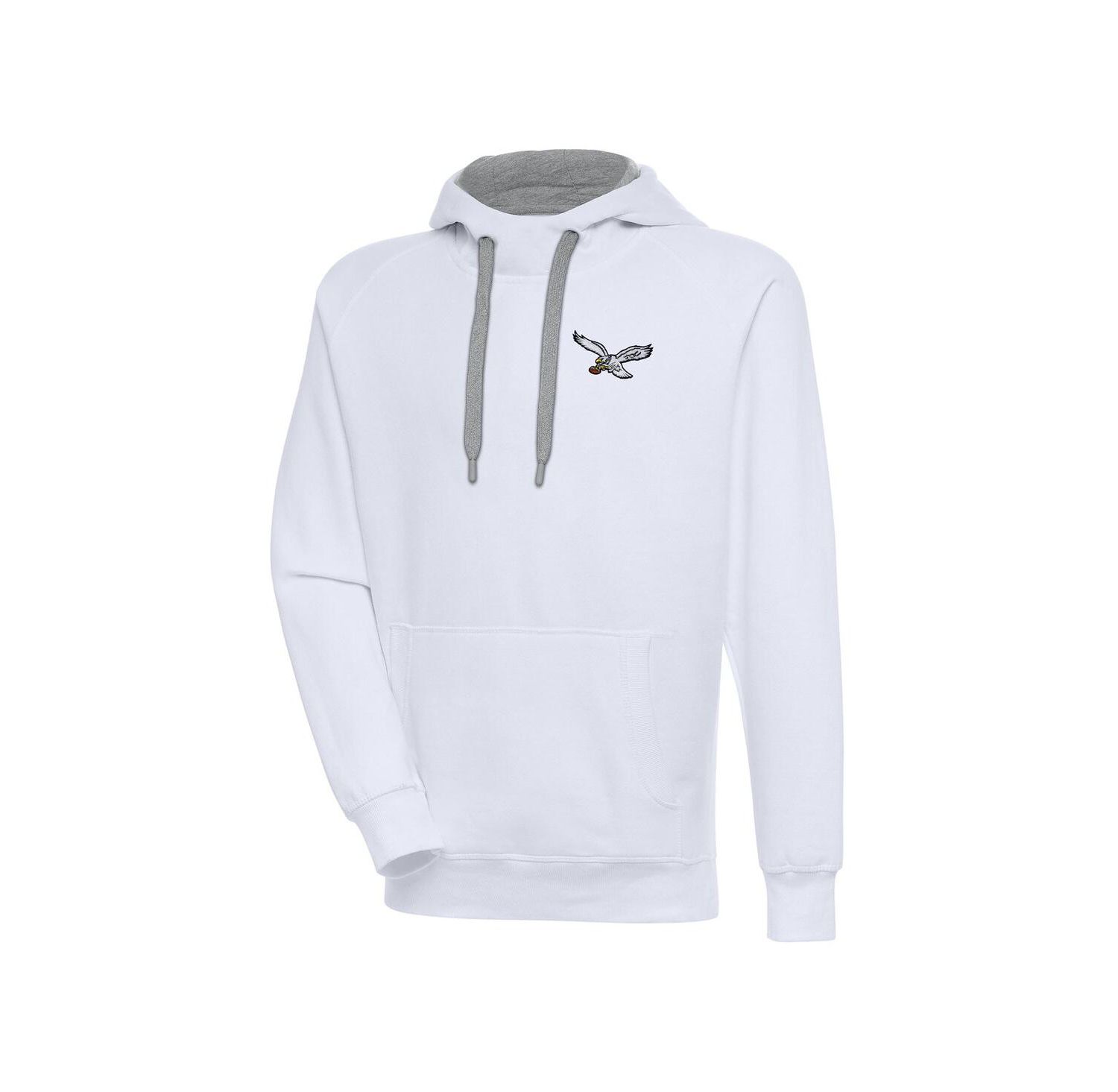 Men's White Philadelphia Eagles Throwback Logo Victory Pullover Hoodie