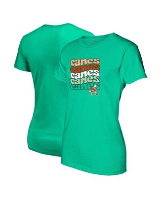 Image One - Women's Green Miami Hurricanes Repeat Slogan Boyfriend T-Shirt