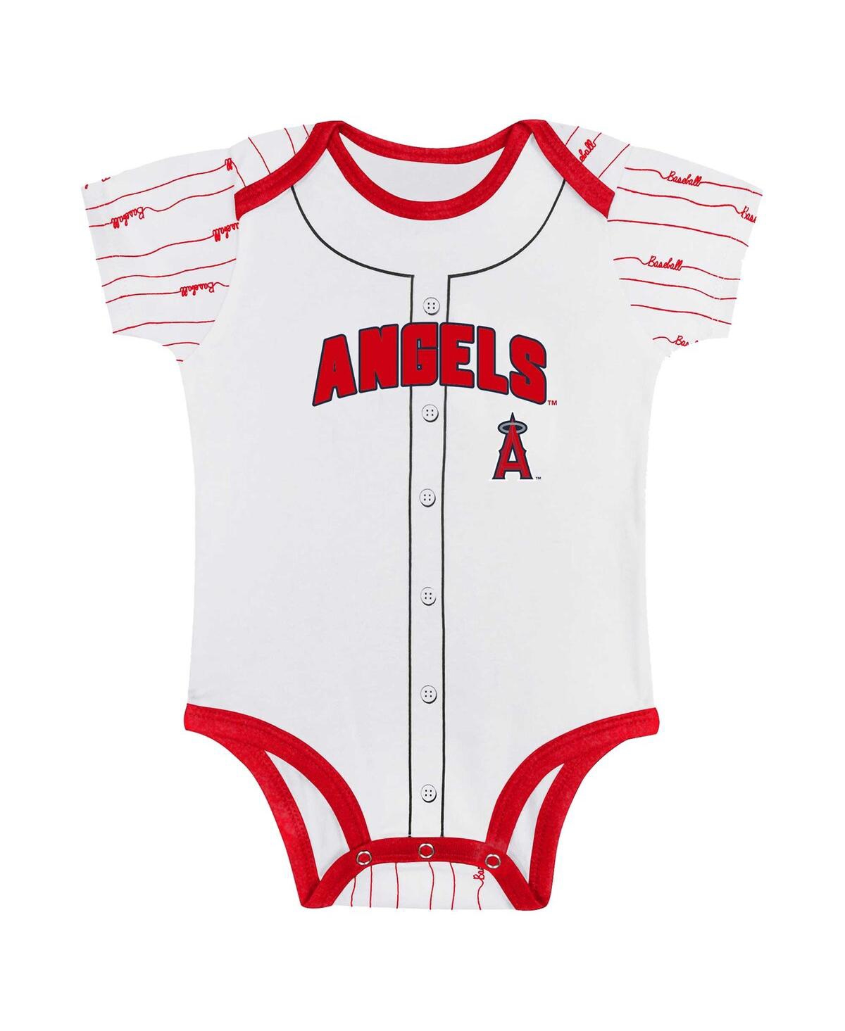 Outerstuff Baby Boys And Girls Los Angeles Angels Play Ball 2-pack Bodysuit Set In Gray