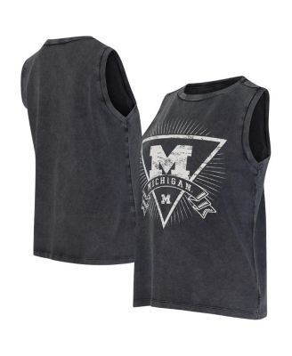Concepts Sport - Women's&nbsp;Charcoal Michigan Wolverines Distressed Market French Terry Tank Top