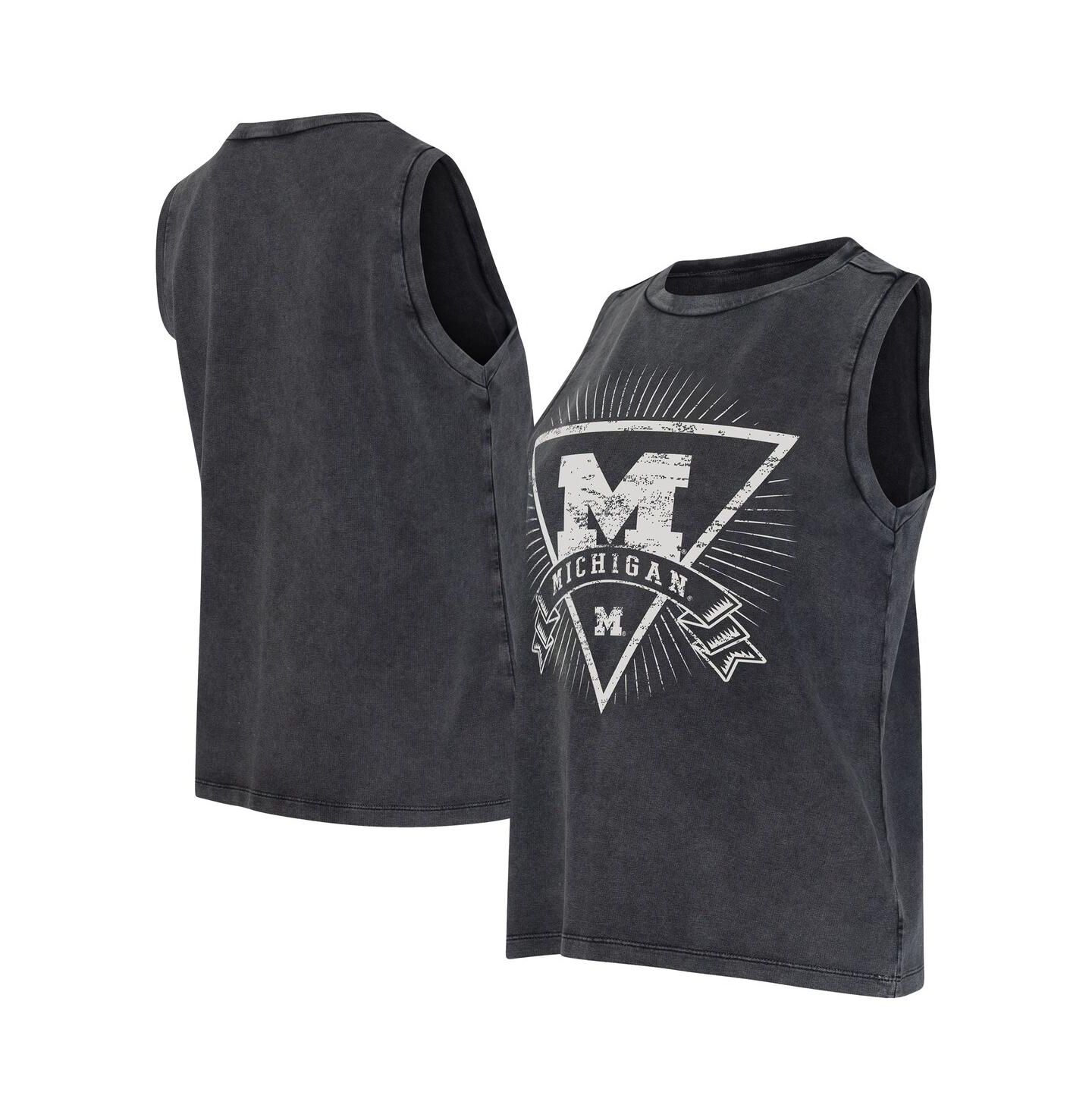 Женский топ Concepts Sport Charcoal Michigan Wolverines Distressed Market French Terry — фото 1