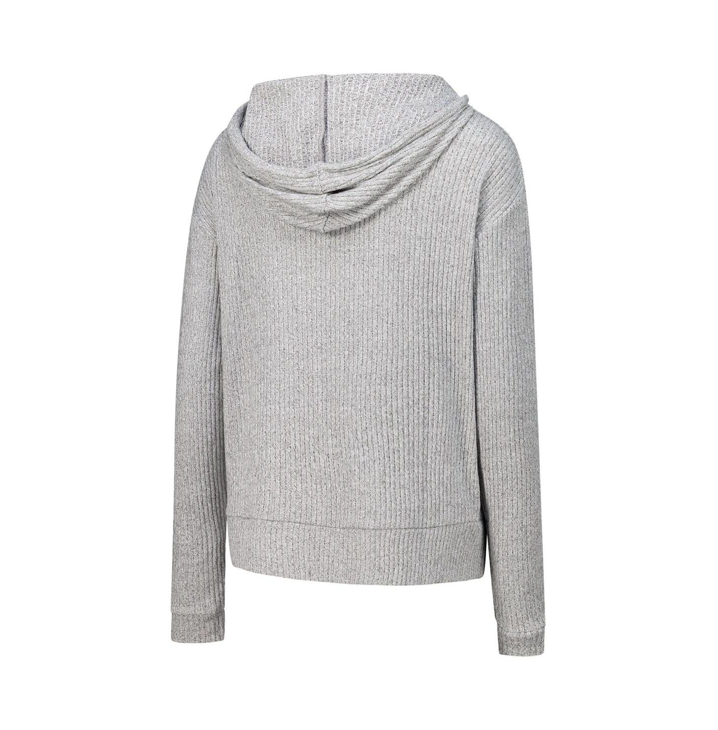 Женское худи Concepts Sport Heather Gray Michigan Wolverines Juniper Soft Modest Cropped Long Sleeve Top — фото 2