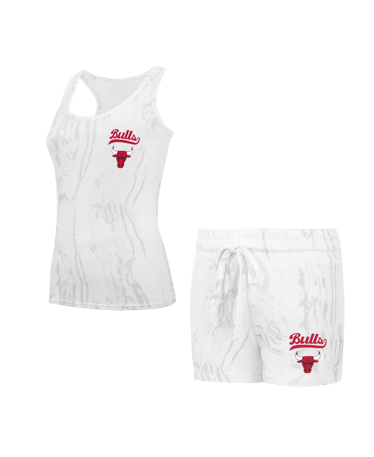 Concepts Sport Women's White Chicago Bulls Quartz Tank Top And Shorts Set