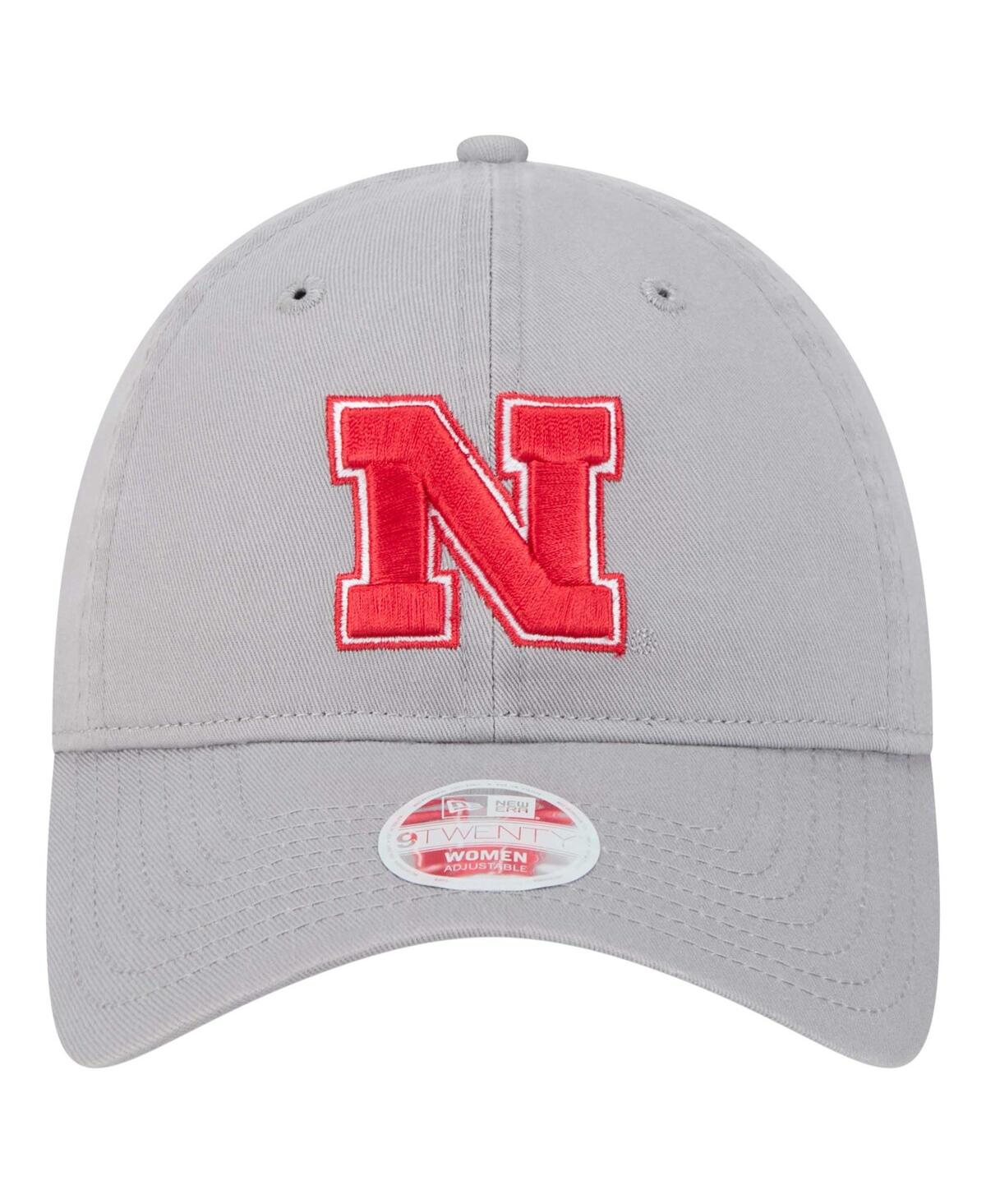 New Era Women's Gray Nebraska Huskers Logo 9twenty Adjustable Hat In Gray