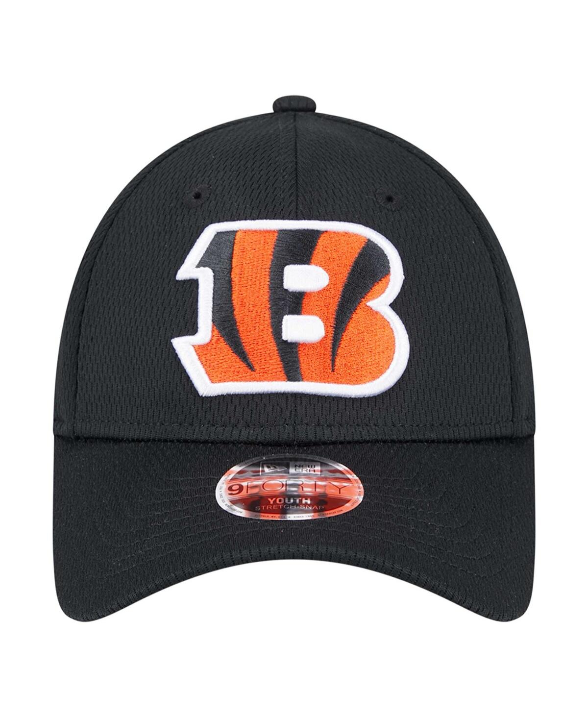 New Era Preschool Black Cincinnati Bengals Main 9forty Adjustable Hat In Black