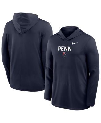 Nike - Men's Navy Pennsylvania Quakers Sideline Dri-FIT Lightweight Hooded Sweatshirt