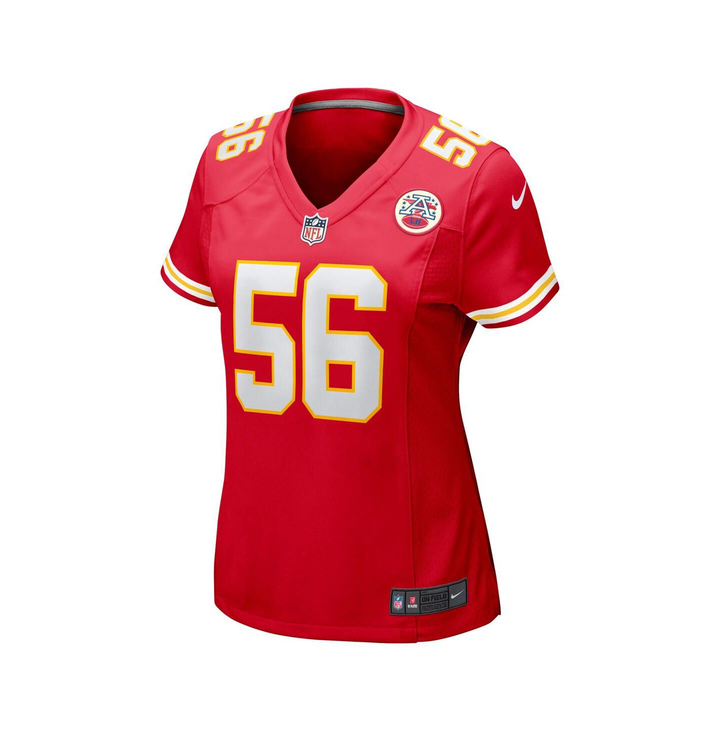 Женский топ Nike George Karlaftis Red Kansas City Chiefs Game Player Jersey — фото 5