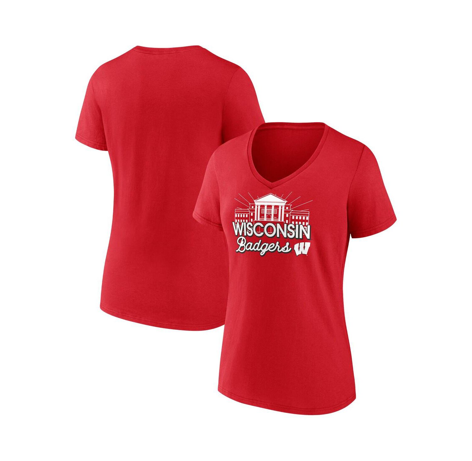 Women's Red Wisconsin Badgers Fundamentals Region Draw T-Shirt