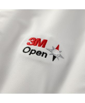 Men's White 3M Open Performance Victory Solid Polo Shirt