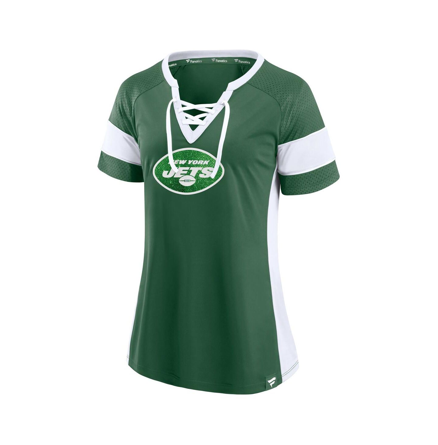 Женский топ Fanatics Dark Green New York Jets Athena Lace-Up — фото 3