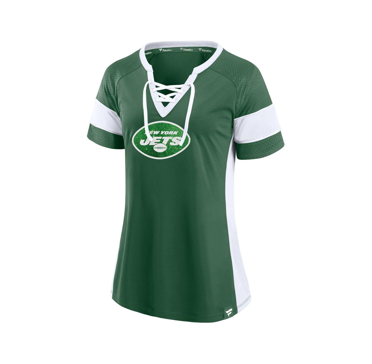 Women's Dark Green New York Jets Athena Lace-Up Top