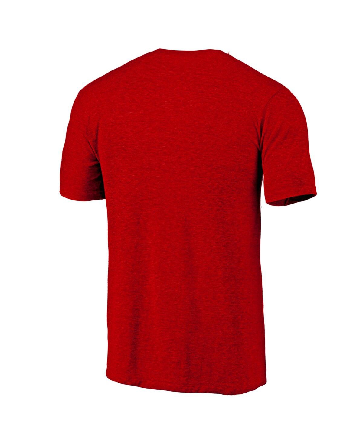 Fanatics Mto Label Men's Red Chicago Blackhawks Distressed Tri-blend T-shirt In Red
