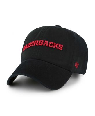 '47 Brand Men's Black Arkansas Razorbacks Clean Up Adjustable Hat - Macy's