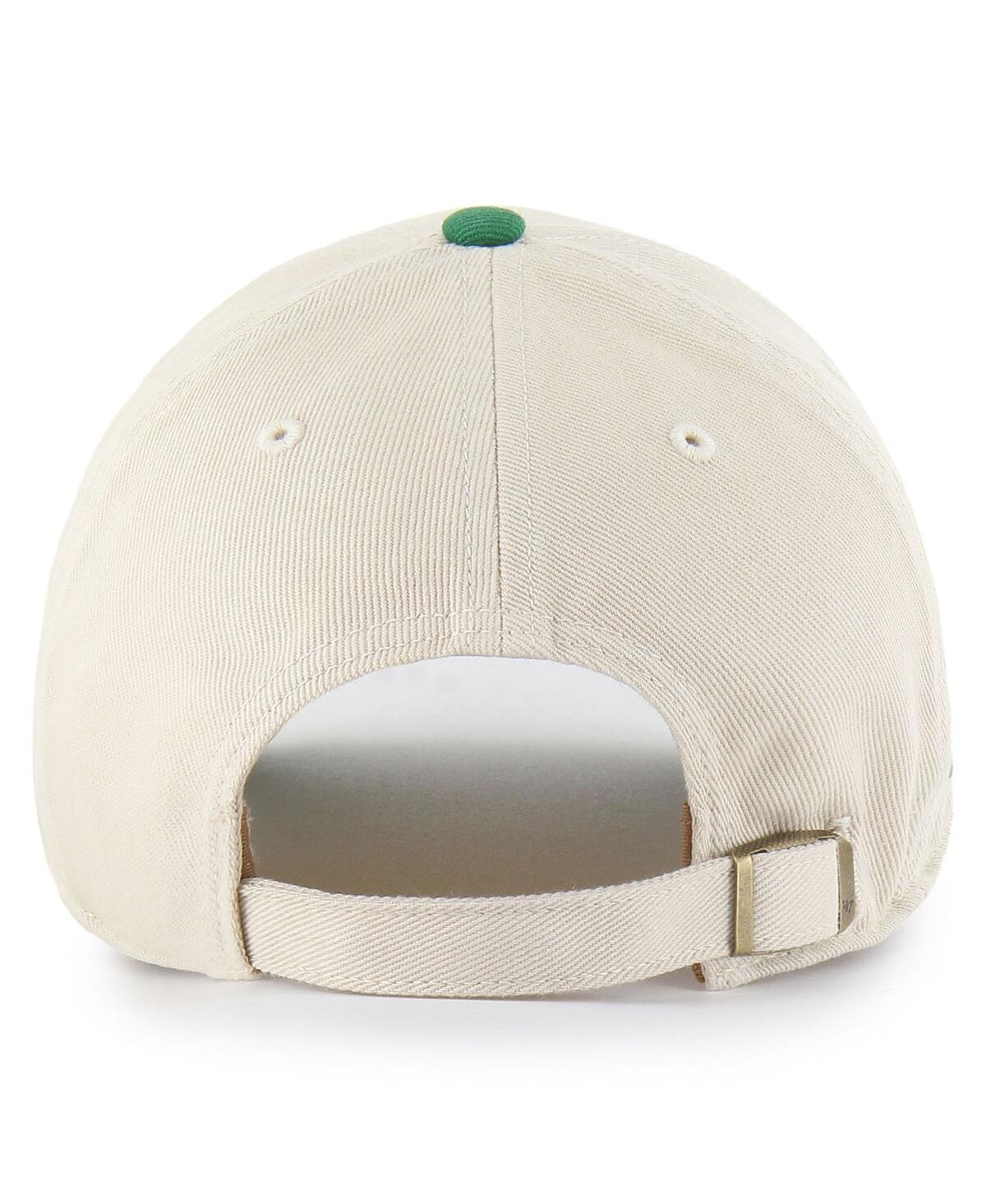 47 Brand Men's Cream/kelly Green New York Jets Fairfield Mvp Throwback Adjustable Hat