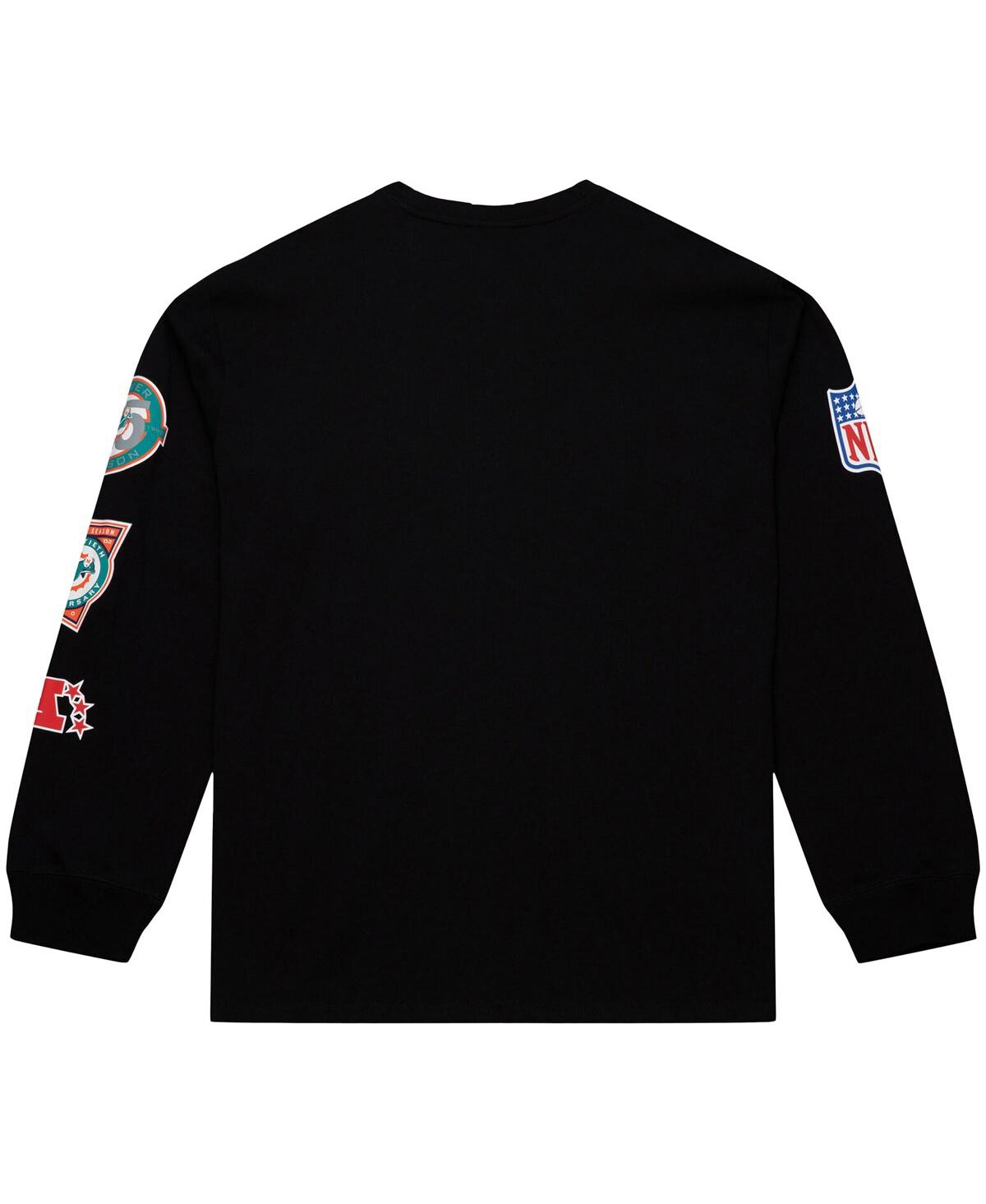 Mitchell & Ness Men's Black Miami Dolphins Training Camp Vintage Logos Long Sleeve T-shirt In Black