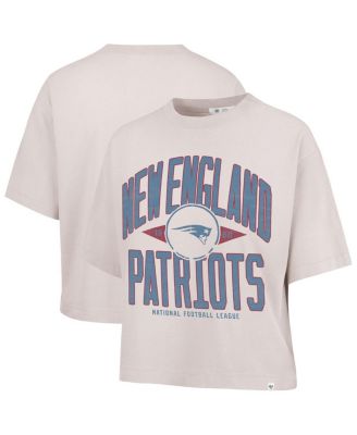 '47 Brand - Women's Natural New England Patriots Cropped Windthrow Ravine T-Shirt