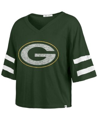 Women's Green Green Bay Packers Premier Scout Cropped V-Neck T-Shirt