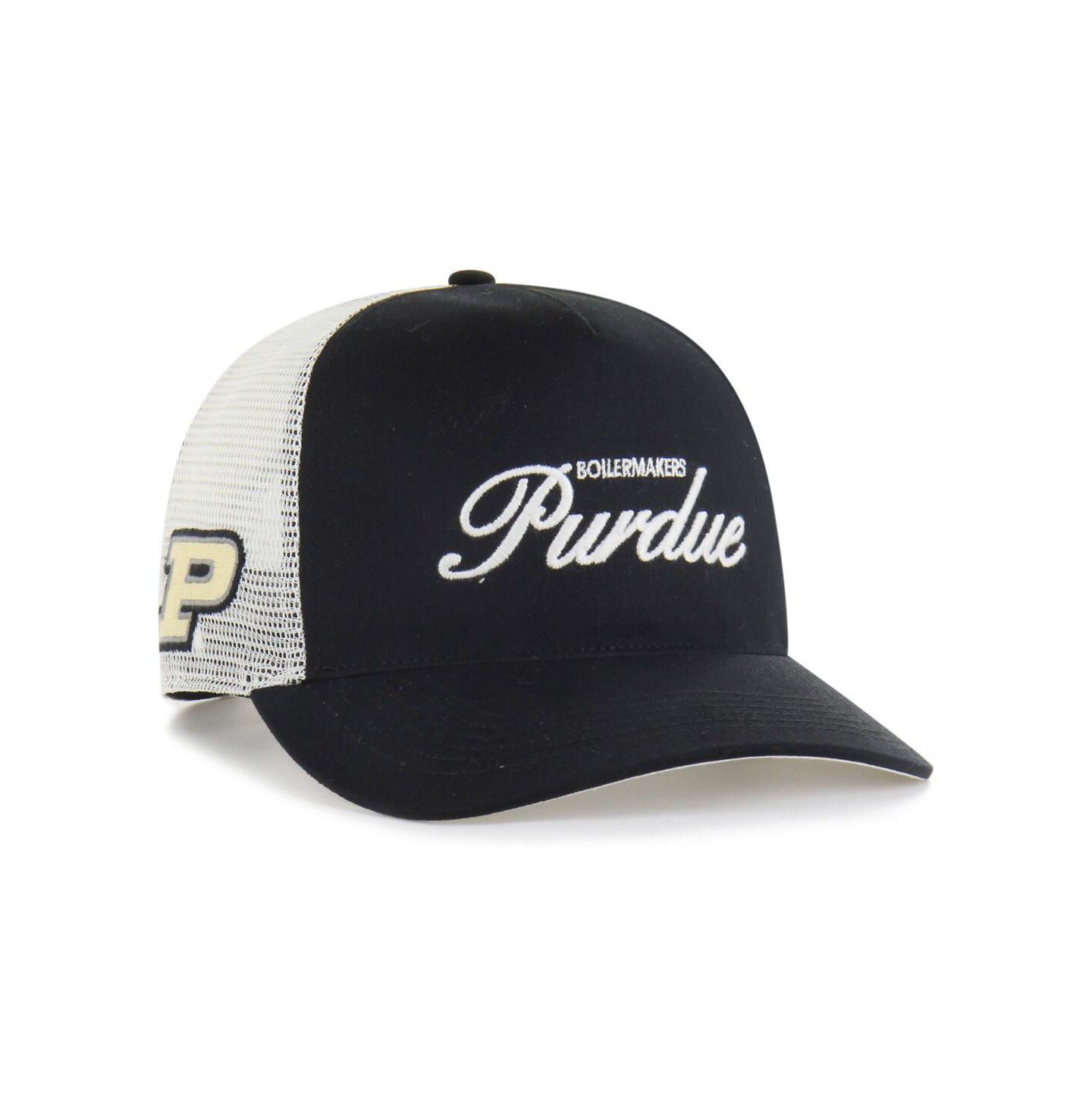 Кепка '47 Brand Black Purdue Boilermakers Contemporary Basics Foundation Trucker Hitch Adjustable Hat — фото 1