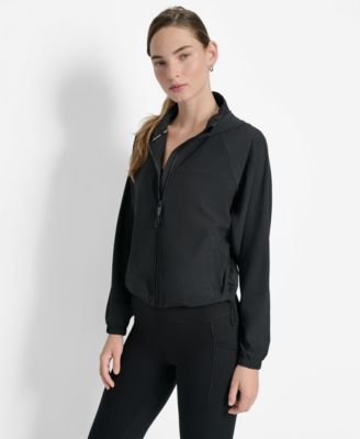 Women's Hooded Jacket with Logo Elastic Detail 