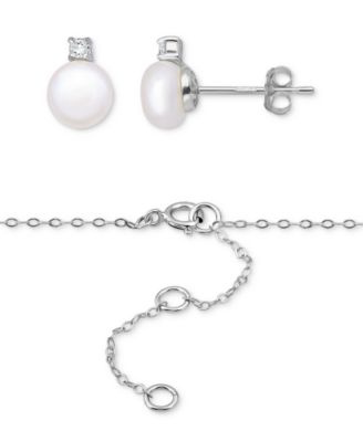 Sterling Silver Earrings and Necklace Set, Macy's Exclusive