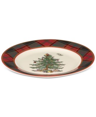 Christmas Tree Tartan Salad Plate, 8"