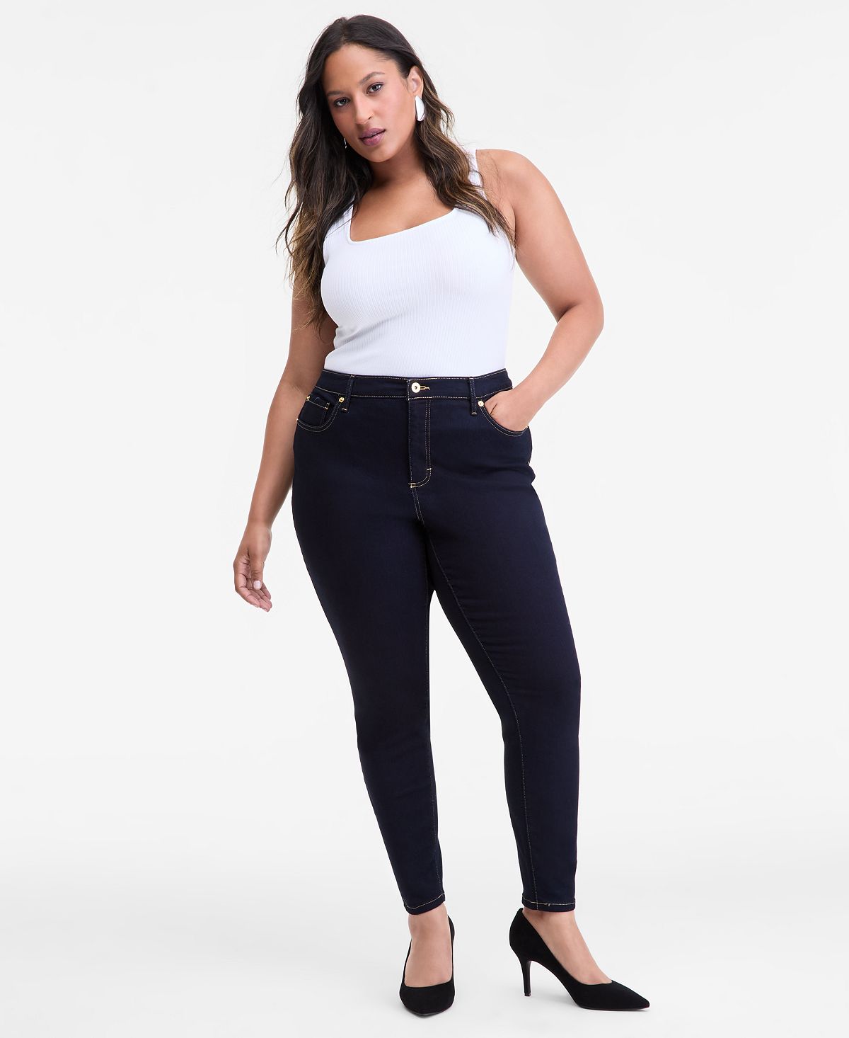 I.N.C. International Concepts Women's Mid Rise Skinny Jeans, Created for Macy's view 1 — MAYCSS fashion products