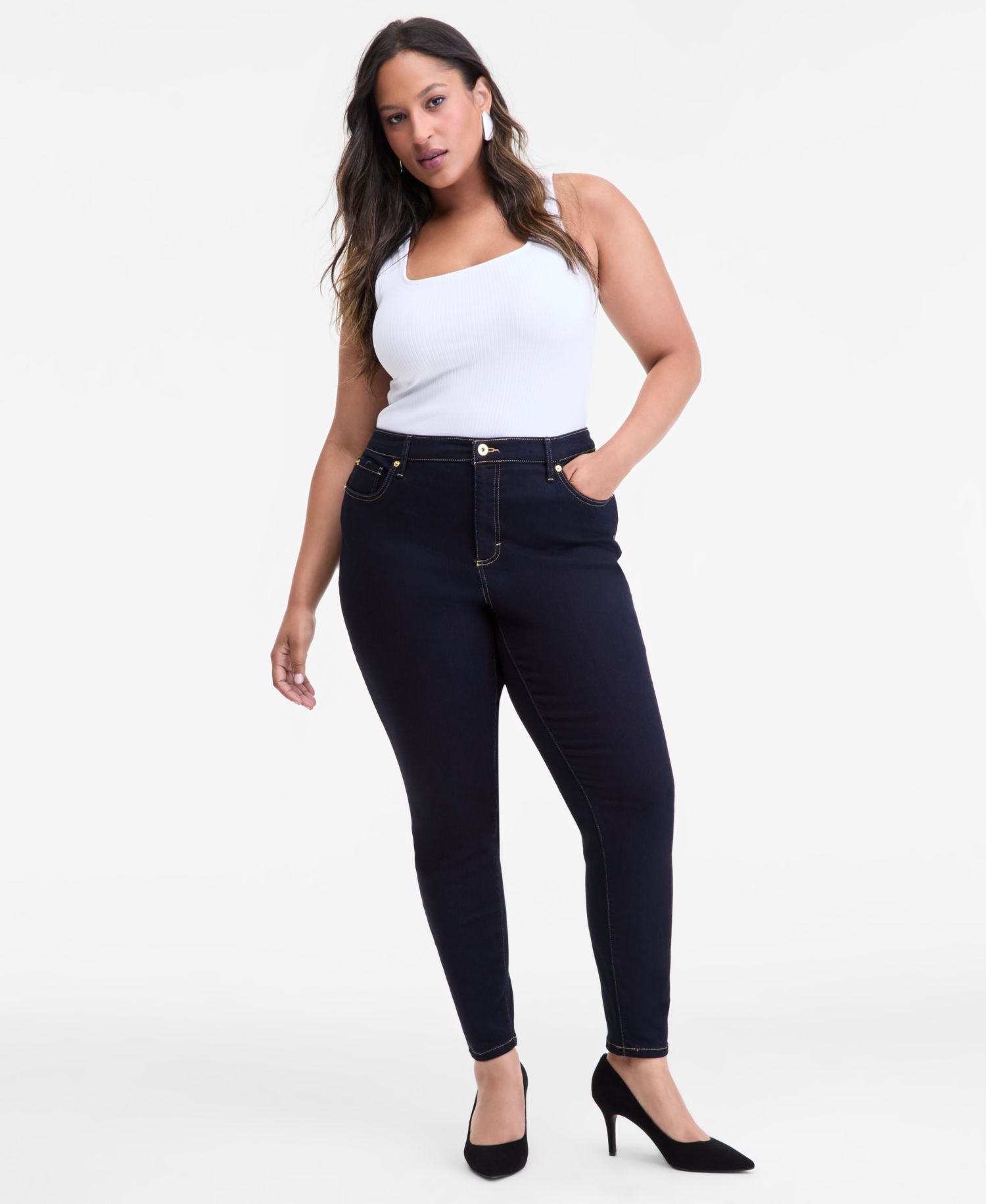 Plus Size Skinny-Leg Denim Jeans