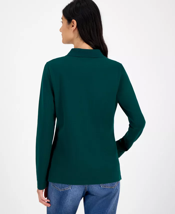 Jeans Women's Long Sleeve Polo Shirt - thumbnail 4