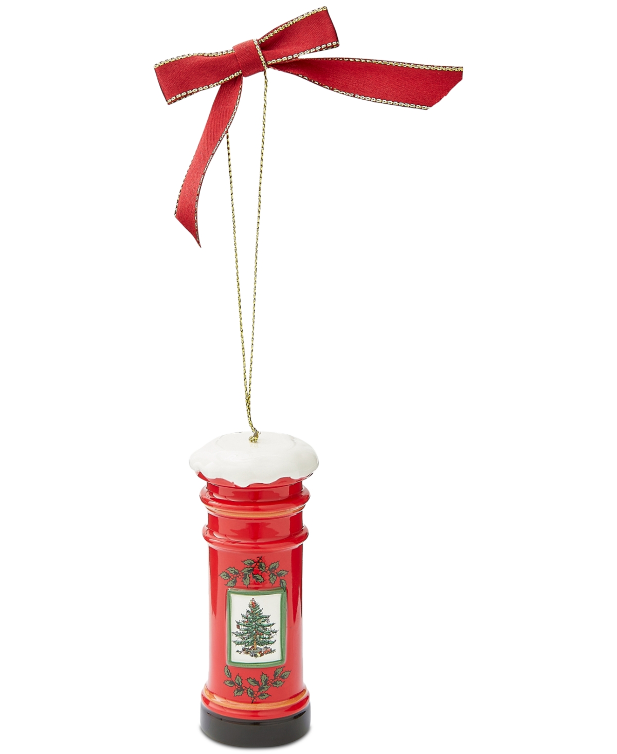 Spode Christmas Tree Brit Post Box Ornament In Multi
