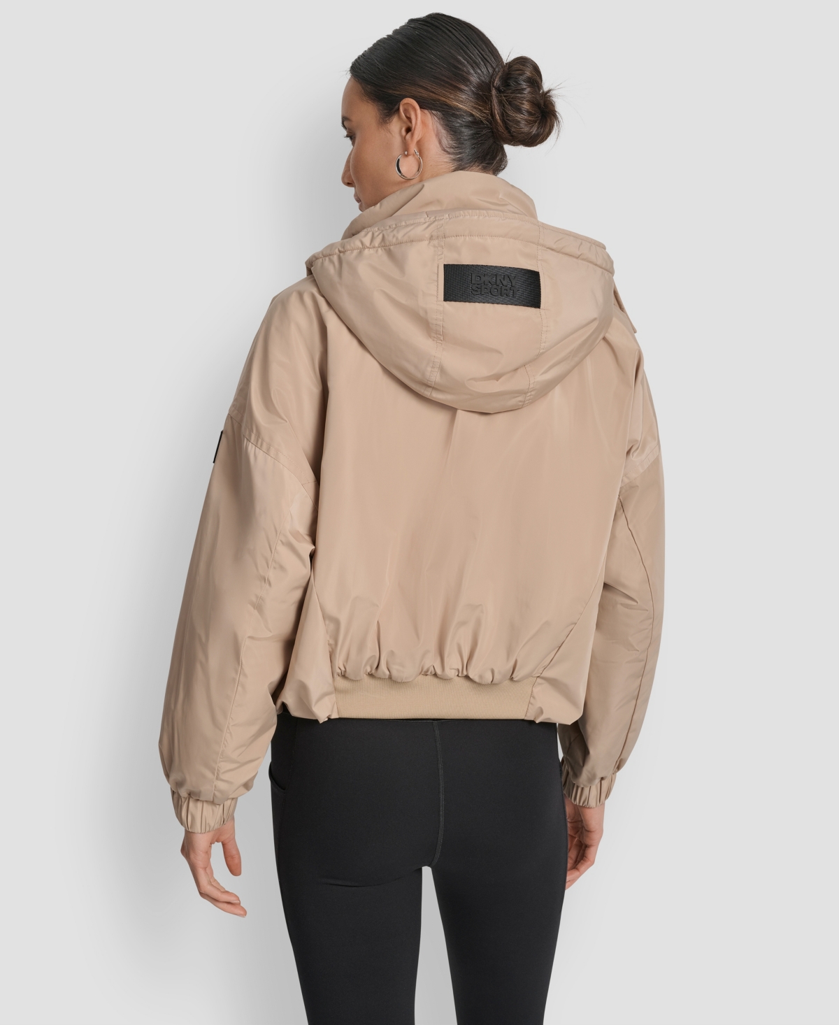 Dkny Women's Hooded Oversize Jacket With Sewn-in Diamond Quilted Lining In Multi