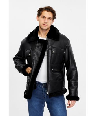 Men's Genuine Sheepskin Bomber Jacket