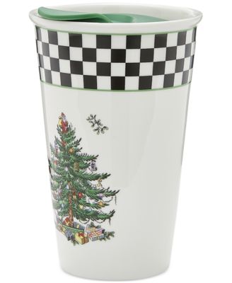Christmas Tree Black & White Travel Mug