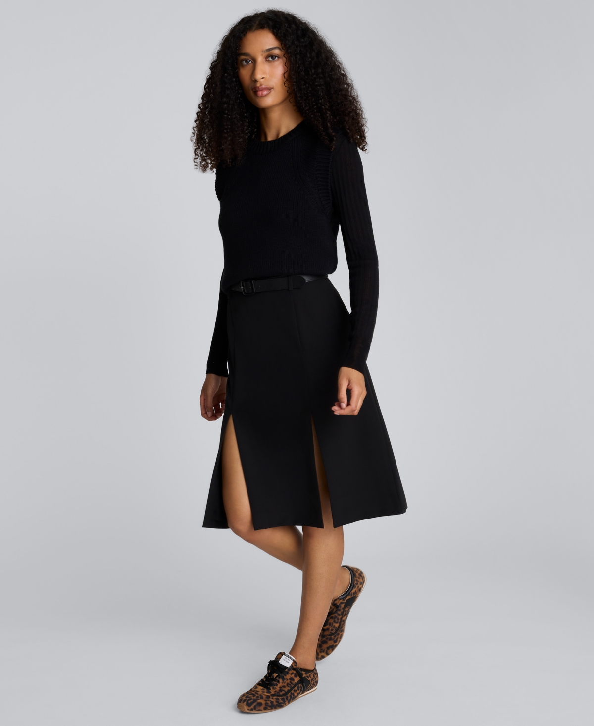 Kenneth Cole Women's High-rise Knee Length Skirt In Black