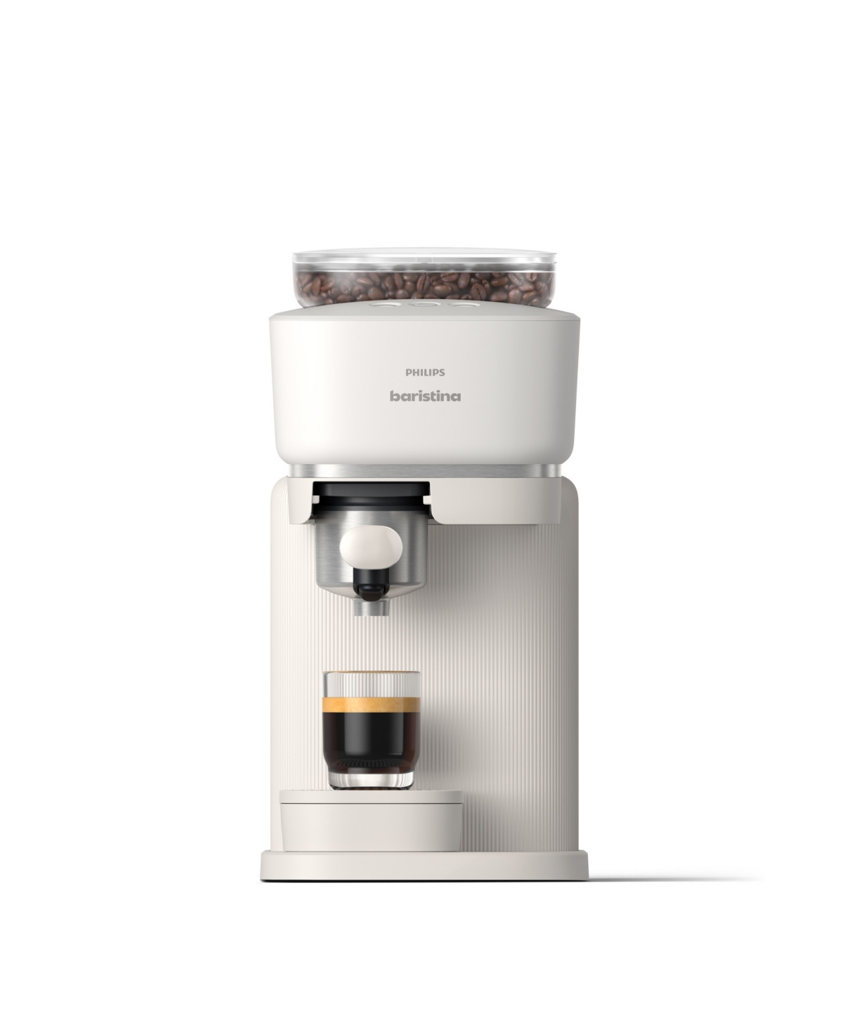 Philips Baristina Automatic Espresso Machine With Ash Wood Portafilter In White