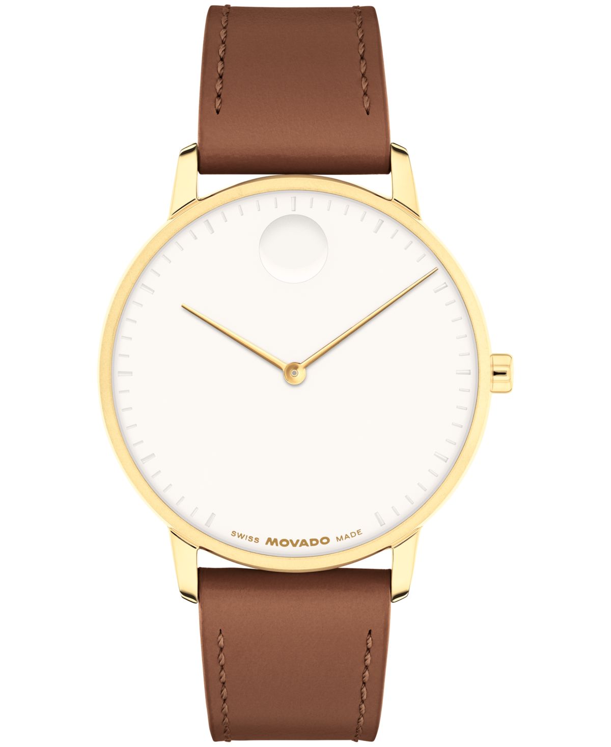 Швейцарские кварцевые часы из коричневой кожи с циферблатом унисекс, 39 мм