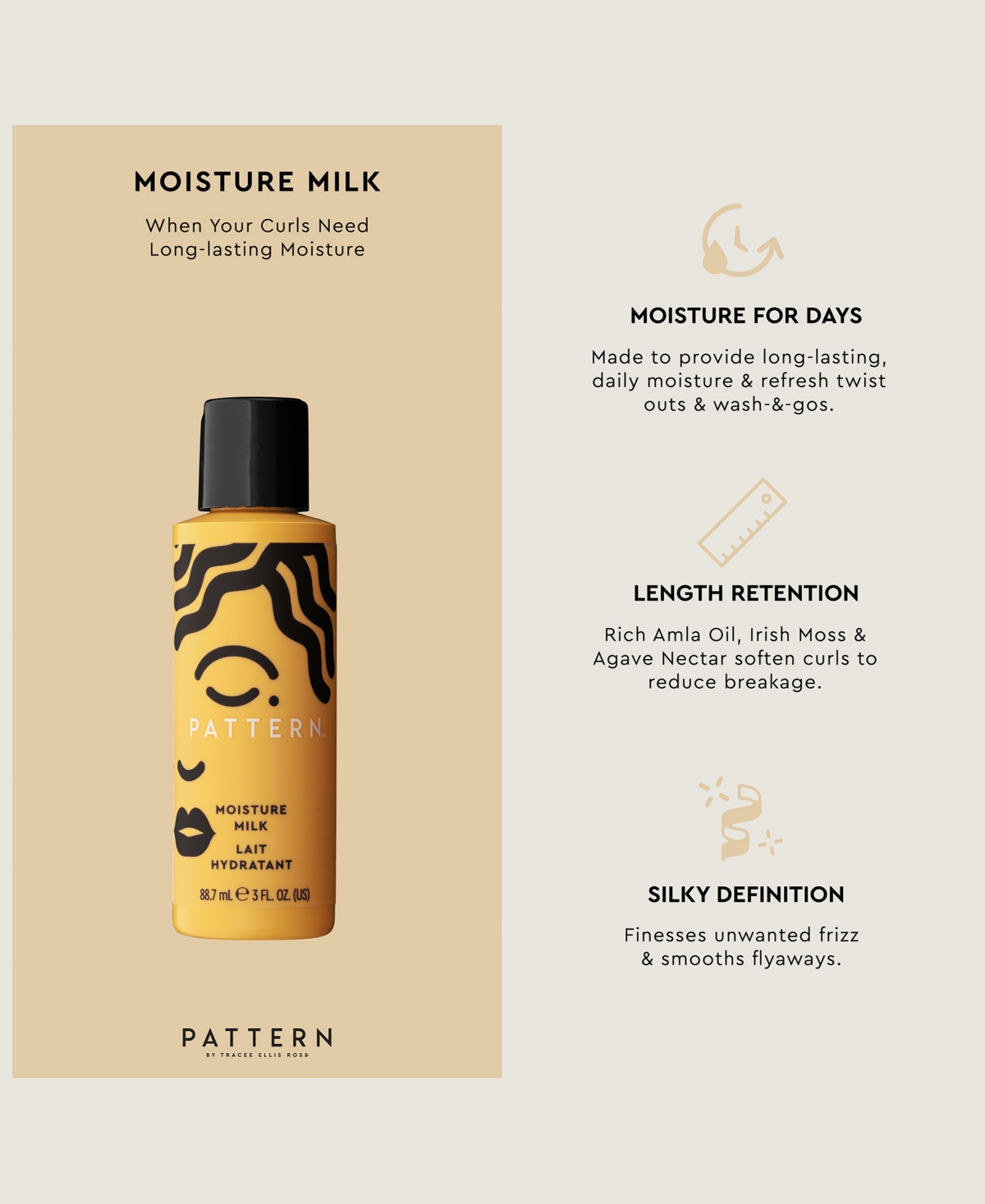 Pattern Beauty By Tracee Ellis Ross Mini Moisture Milk, 3 Oz. In Transparent