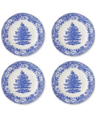 Spode - Blue Italian Christmas Dinner Plates, Set of 4