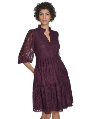 Women's Lace V-Neck Babydoll Dress