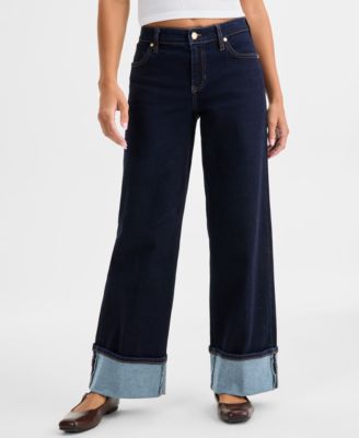 Women's Morgan Cuffed Wide-Leg Jeans