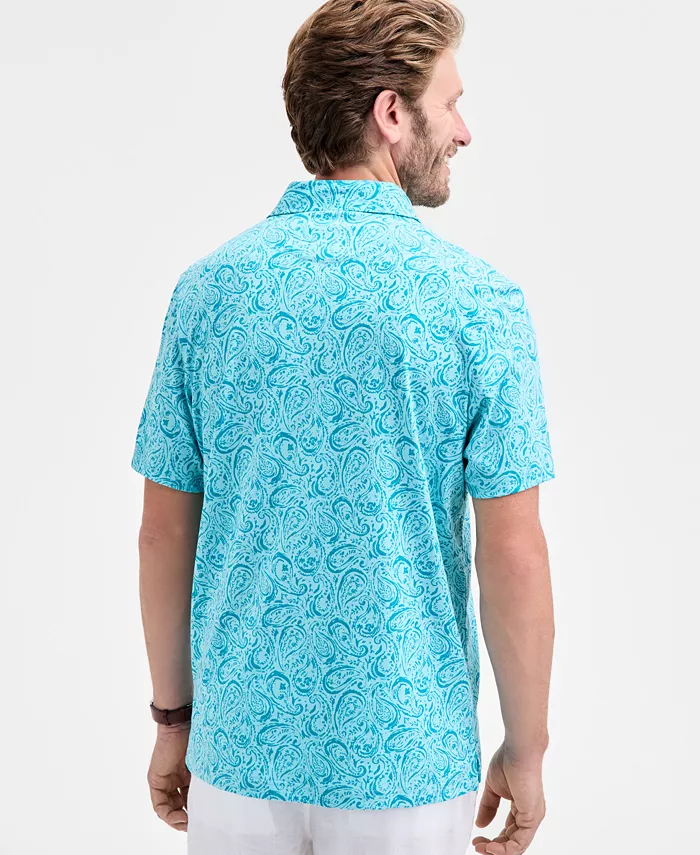 Men's Short Sleeve Paisley Pima Cotton Polo Shirt - thumbnail 2