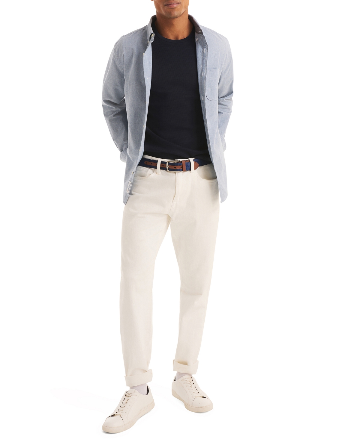 Nautica Mens Oxford Shirt In Gray