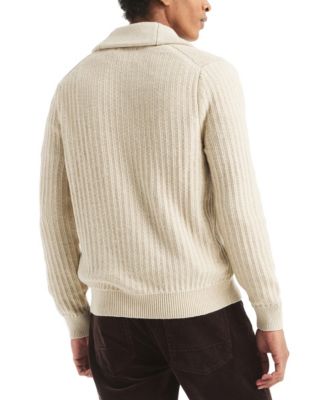 Men's Textured Long Sleeve Cardigan Sweater