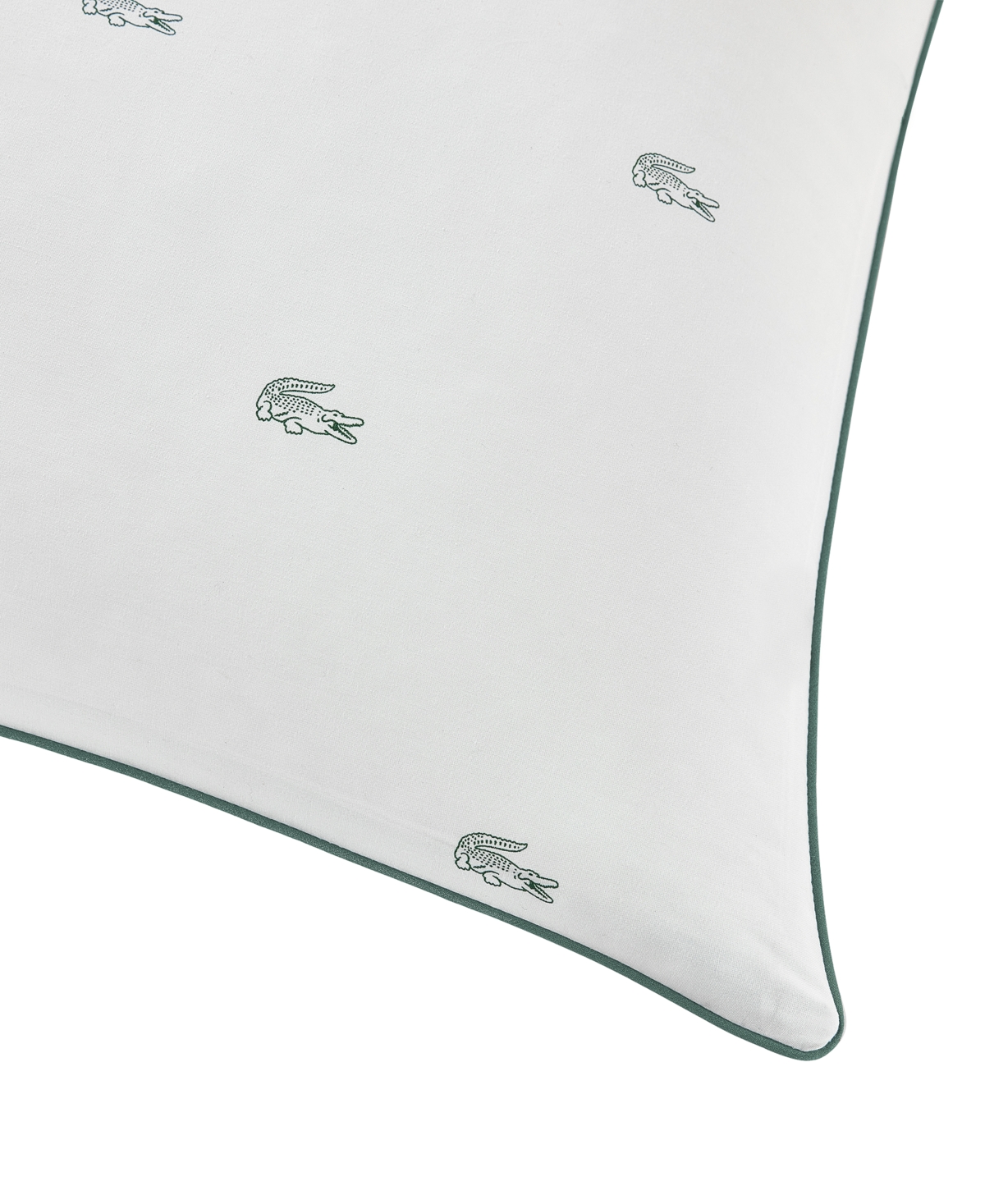 Lacoste Home Allover Crocs Cotton Firm Density Pillow, King In White