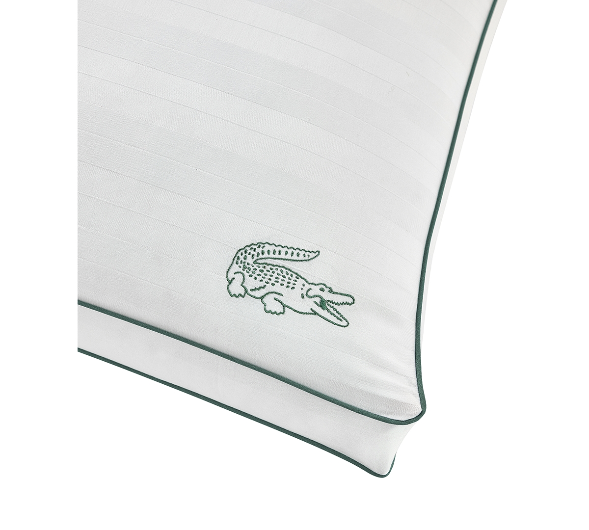 Lacoste Home Tennis Stripe Cotton Gusseted Medium-density Pillow, King In White