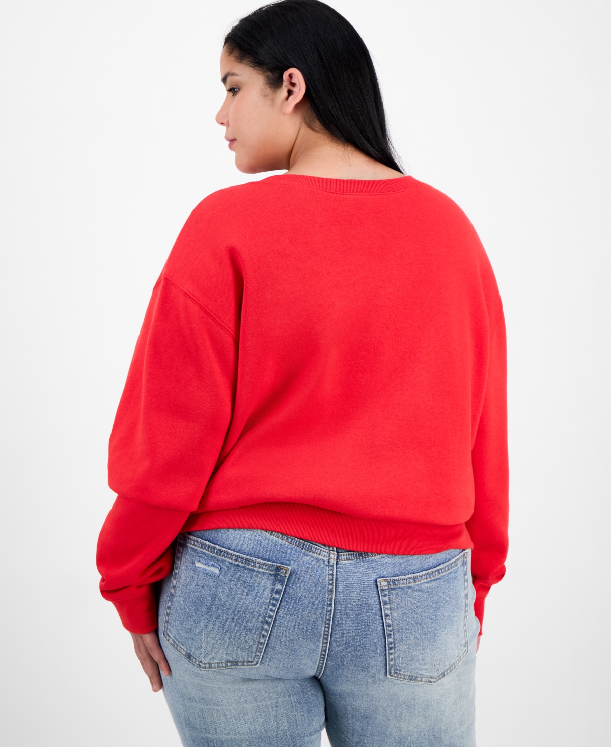 Disney Juniors' Winnie The Pooh Holiday Graphic Sweatshirt In Red